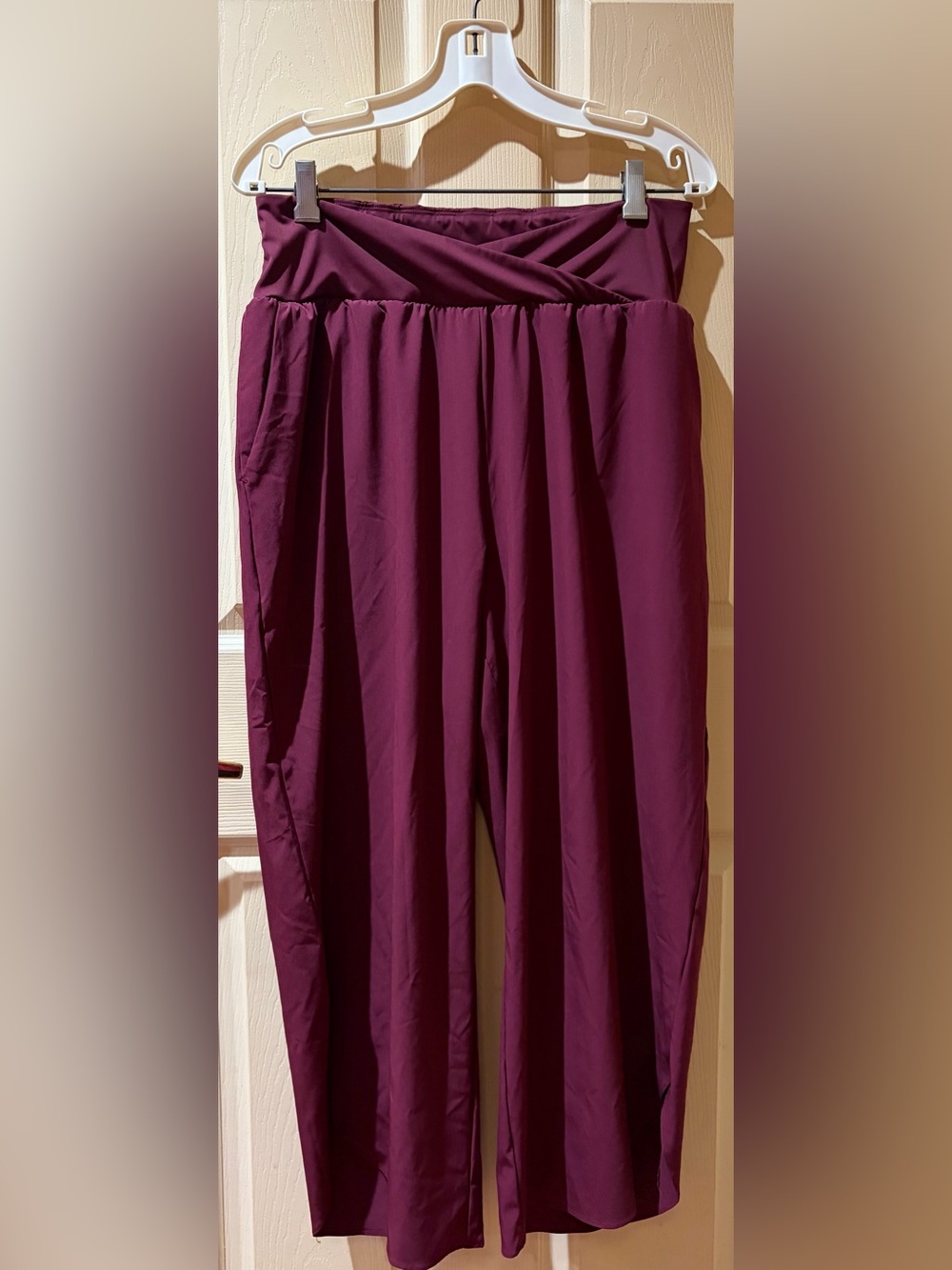 Women’s Deep Berry Pull On Pants, Size Large